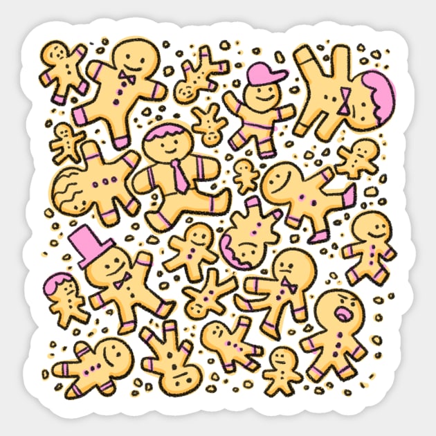 Gingerbread Men Sticker by royal_ten